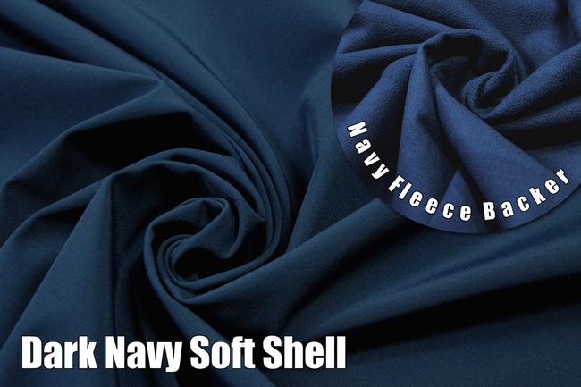 Navy on Navy Waterproofed Soft Shell with Fleece Backing