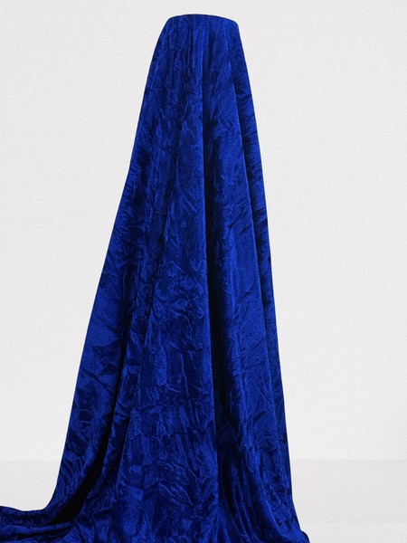Cobalt Blue Crushed Velvet