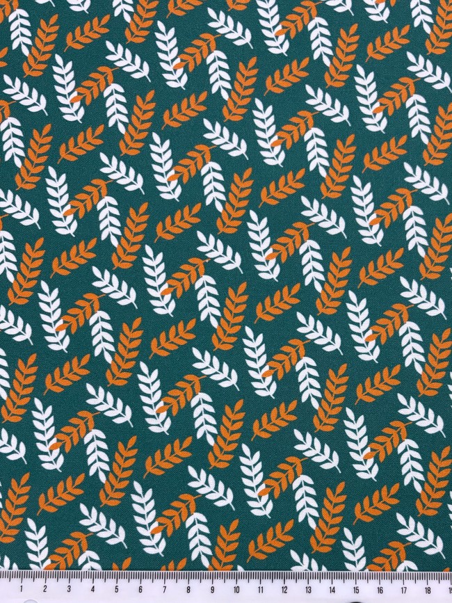Ferns on Jade Printed Cotton