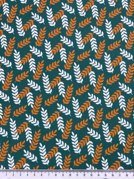 Ferns on Jade Printed Cotton