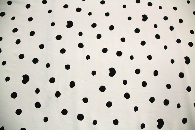 Black Splodges on Ivory Light Polyester