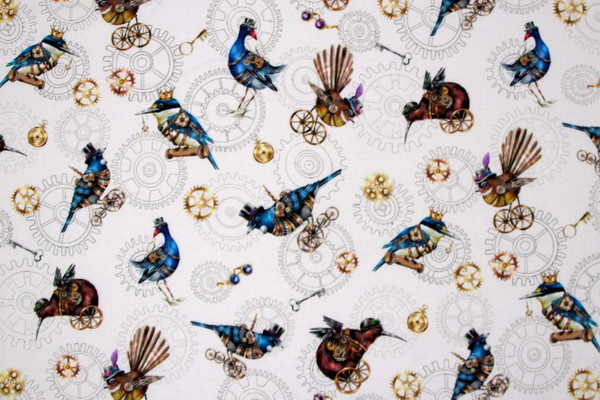 Gears & Feathers Kiwiana Printed Cotton