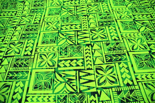 Lime & Greens Tribal Design Printed Dobby