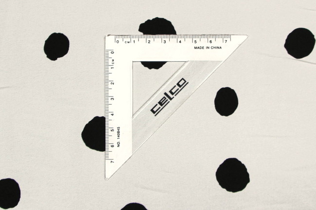 Black Splodges on Ivory Light Polyester