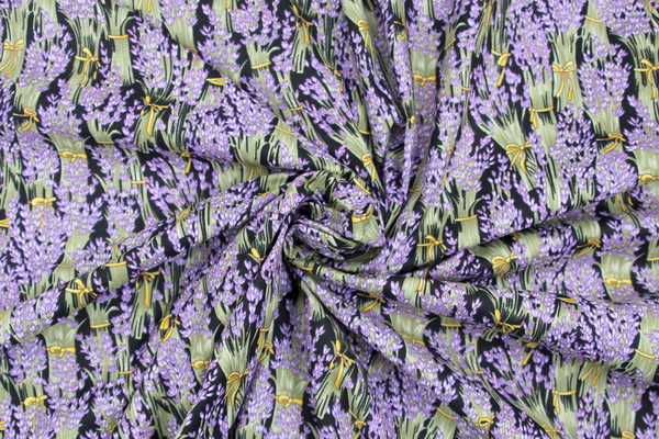 Bunches of Lavender Printed Cotton
