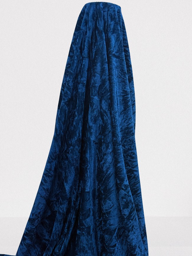 Peacock Blue Crushed Velvet