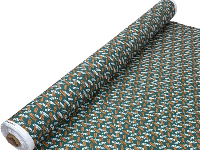 Ferns on Jade Printed Cotton