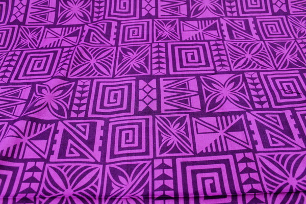 Gorgeous Island Print Cotton - Purple”