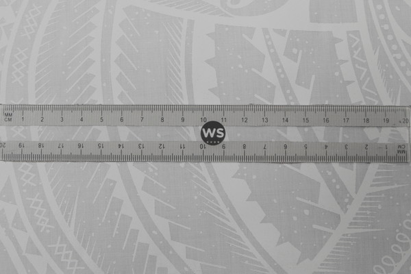 White on White Pasifika 'Wave' Printed Polycotton New Image