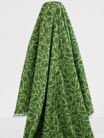 Fern & Palm Fronds on Green Premium Cotton