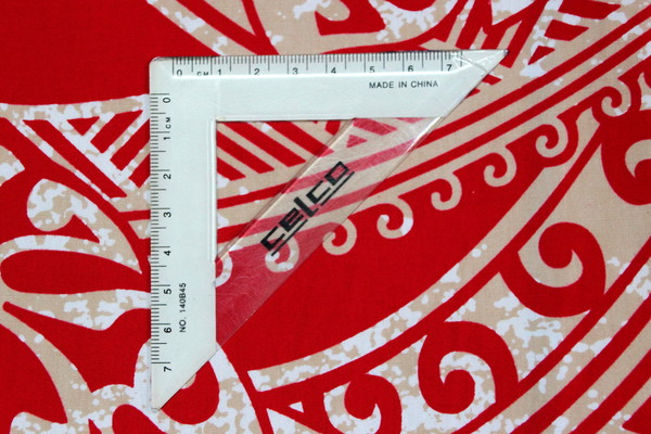 Red & Beige on White Pasifika Leaf Design Cotton