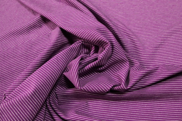  Purple & White Pinstriped Cotton Lycra Knit