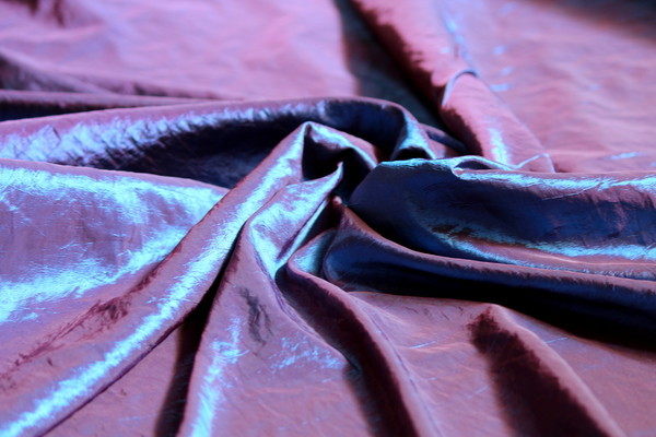 Super Special Crushed Taffeta - Rust shot with Blue