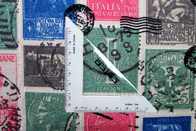 Lovely Linen Look Vintage Stamps Cotton New Image