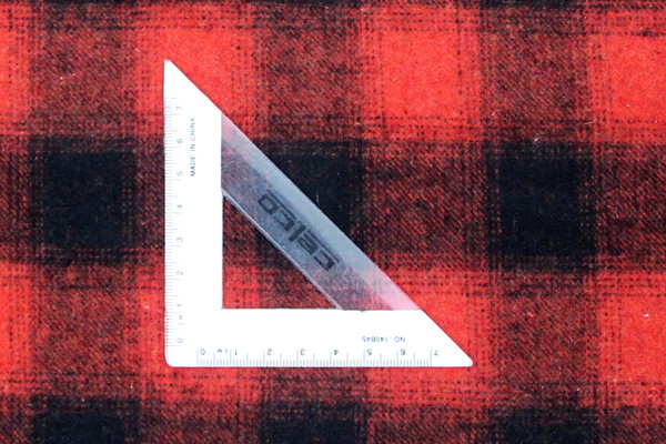 Bright Red & Black Blurry Check Wool Blend