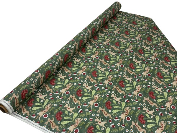 Bunnies in the Garden Printed Cotton