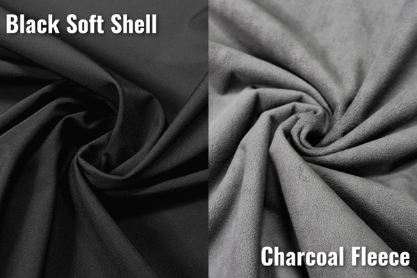 Black & Charcoal - Waterproofed Soft Shell with Fleece Backing