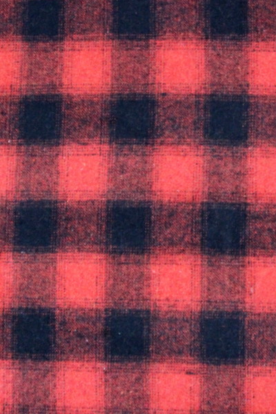 Bright Red & Black Blurry Check Wool Blend