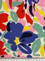 Floral Spring Tones Linen Blend