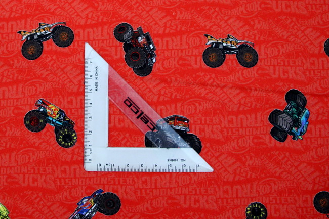 Hot Wheels Monster Trucks on Red Premium Printed Cotton