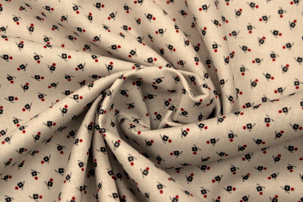 Mini Squares & Dots on Printed Cotton