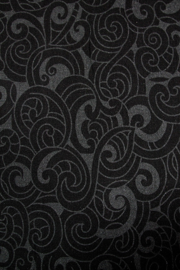 Black & Charcoal Moko - Extra Wide, Kiwiana 100% Cotton Backer