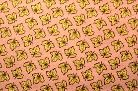 Maple Leaves on Pink Printed Cotton