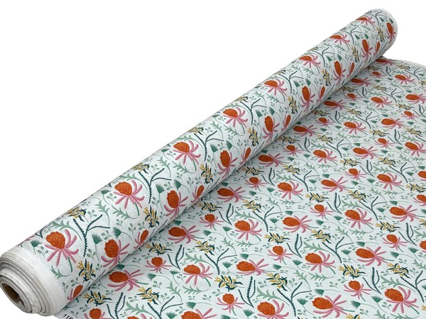Australian Florals on Printed Cotton