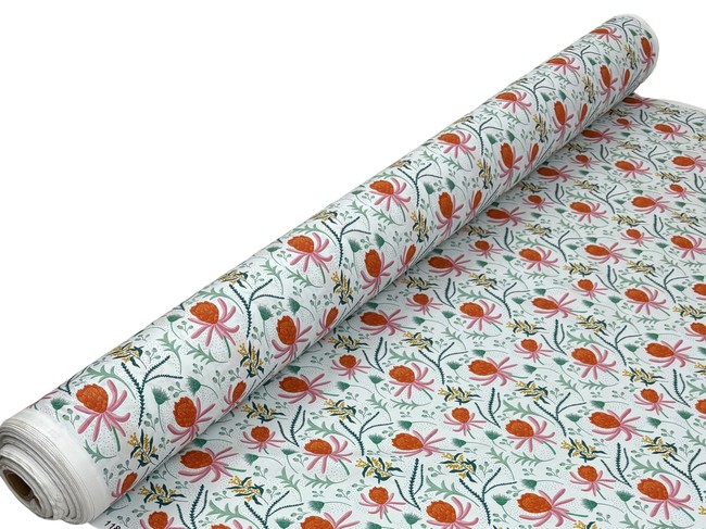 Australian Florals on Printed Cotton
