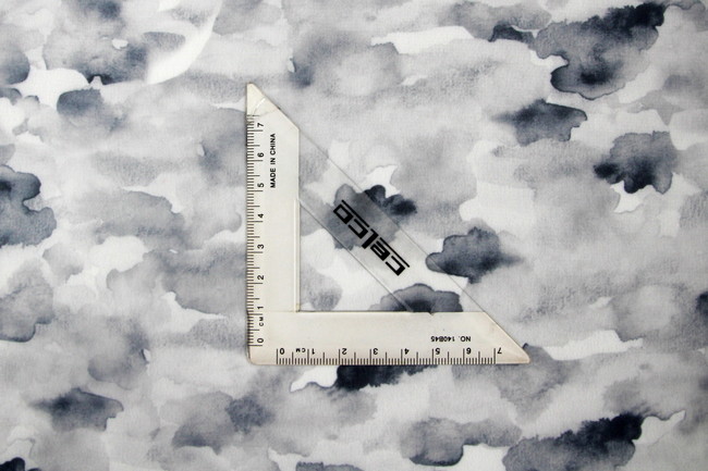 Grey Tones Watercolour Printed Chiffon