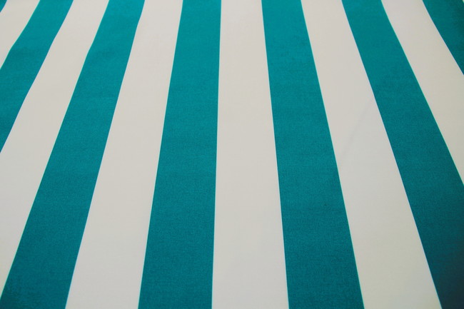 * REMNANT - Bright Turquoise Stripes Waterproofed & UV Coated Canvas