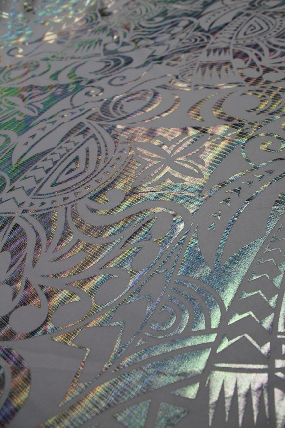 Silver Holographic Pasifika Foiled Knit