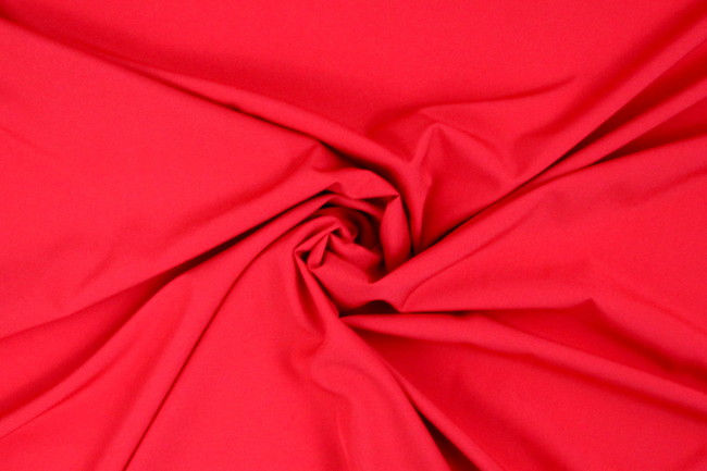 *REDUCED TO CLEAR* Strawberry Red Lightweight Mechanical Stretch Polyester