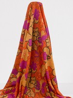Orange & Pink Floral Linen Blend