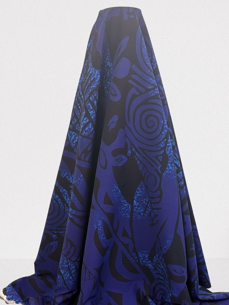 Deep Purple/Blue on Navy Pasifika Bengaline