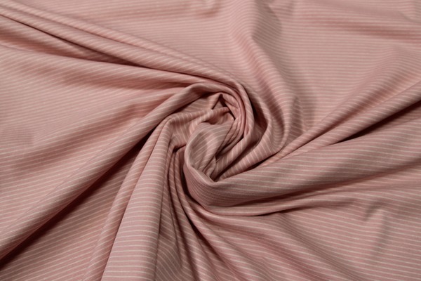 Blush Pink & White Pinstriped Cotton Lycra