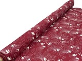 Ivory Flowers on Maroon Linen Blend
