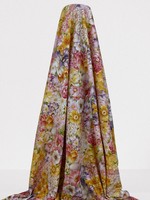 Springtime Flowers on Printed Cotton