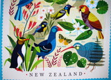 Birds & Flowers of Aotearoa NZ Premium Printed Cotton Kiwiana Panel
