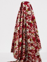 Red & White Floral Printed Cotton