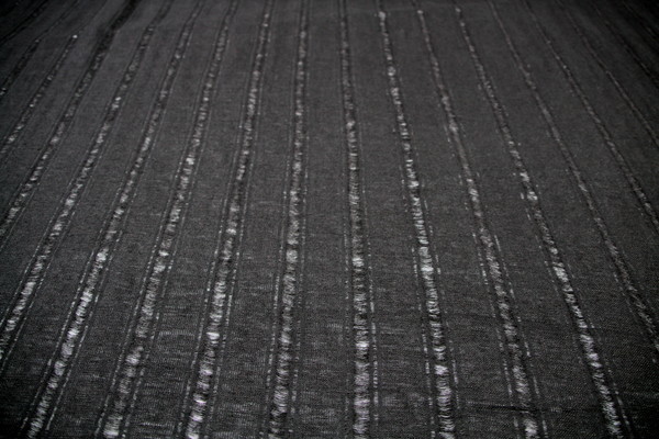 Loose Weave "Laddered" Linen Blend - Black
