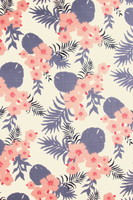 Pastel Tropical Floral Printed Cotton Voile