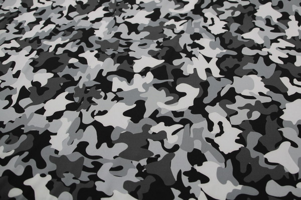 Greyscale Camo Firm Lycra Knit