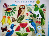 Birds & Flowers of Aotearoa NZ Premium Printed Cotton Kiwiana Panel