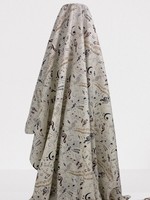 Music in Natural Tones Printed Cotton