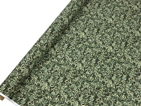Multi Green Toned Moko Design Kiwiana Printed Cotton