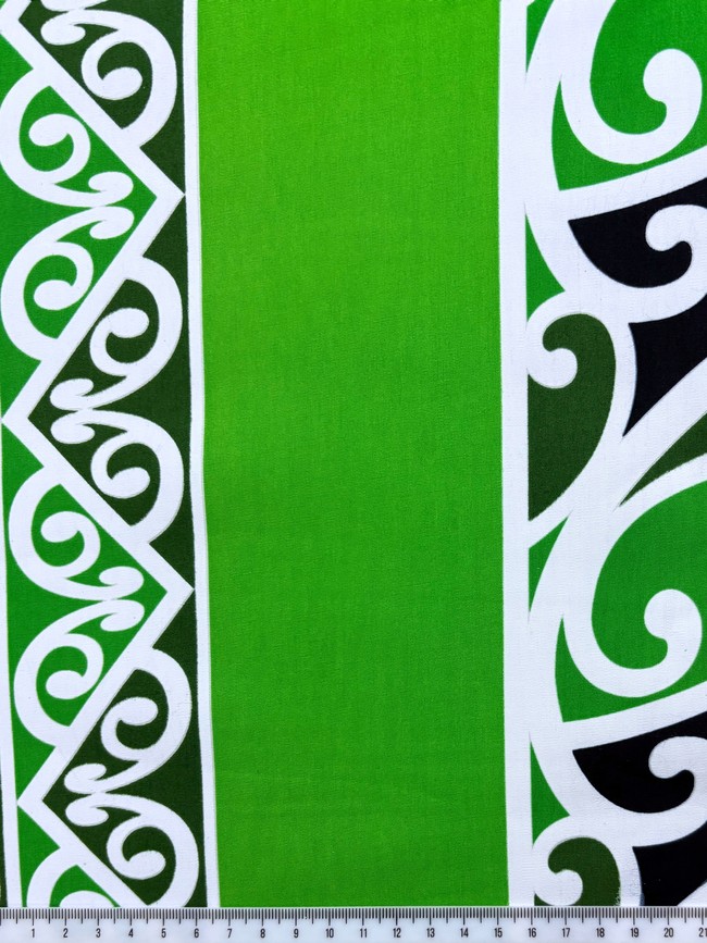 Designs of Aotearoa on Lime Rayon