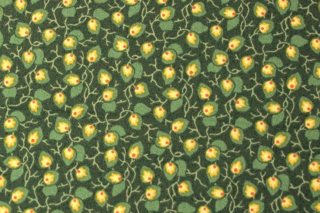 Mini Leaves & Vines on Jade Printed Cotton
