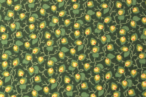 Mini Leaves & Vines on Jade Printed Cotton