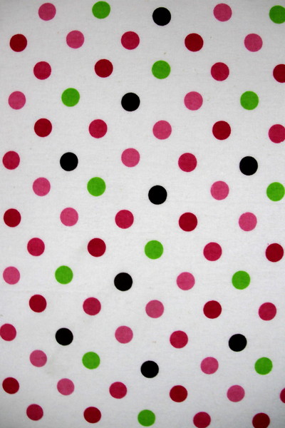 Multi Dots on White Printed Flannelette 
